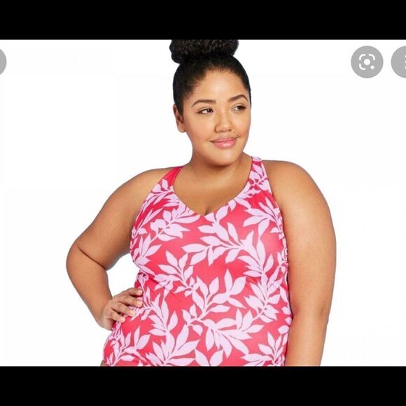 All in Motion NWT tankini top plus size cross cross back - Picture 1 of 2